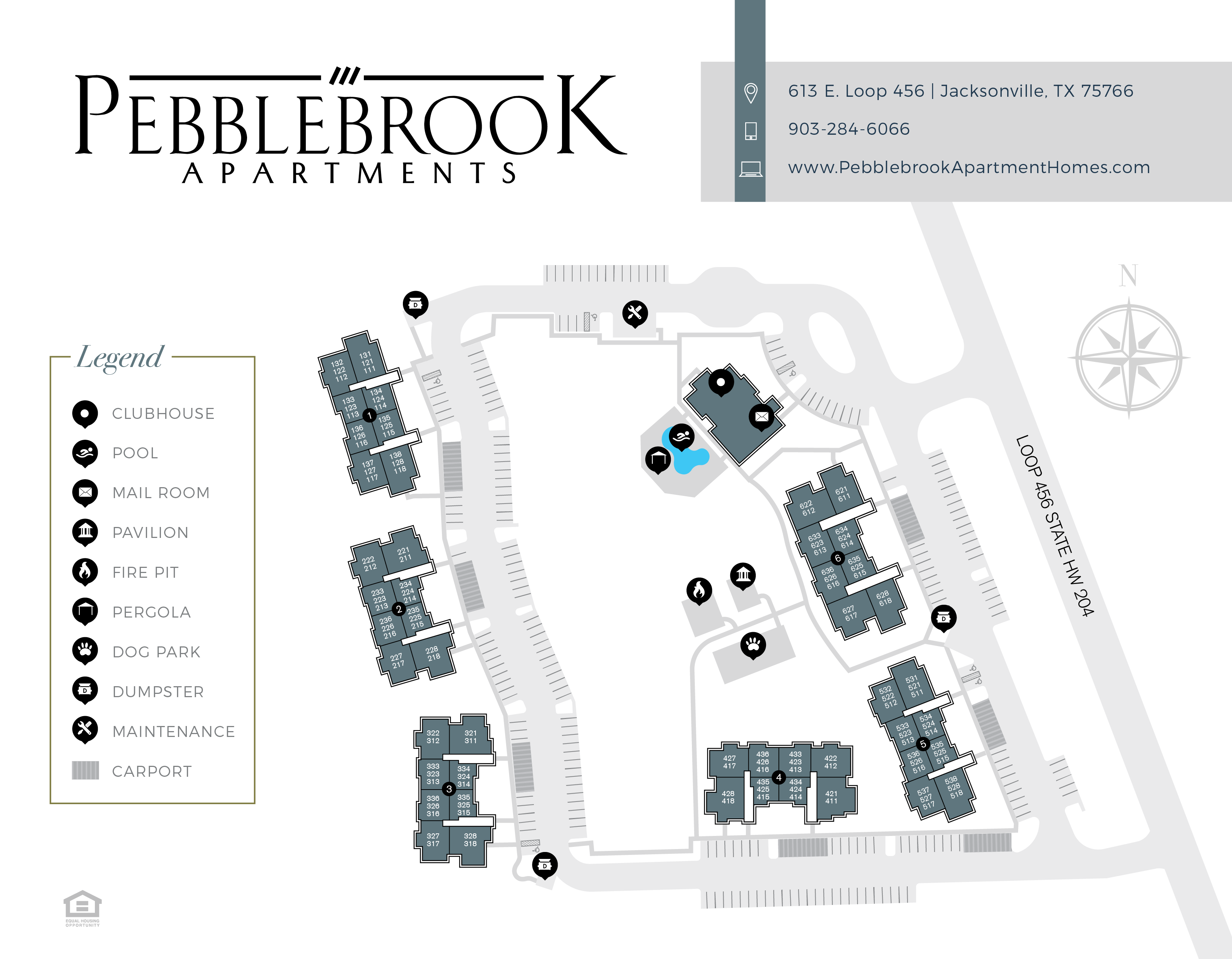The Pebble Brook Community Page Sitemap Image
